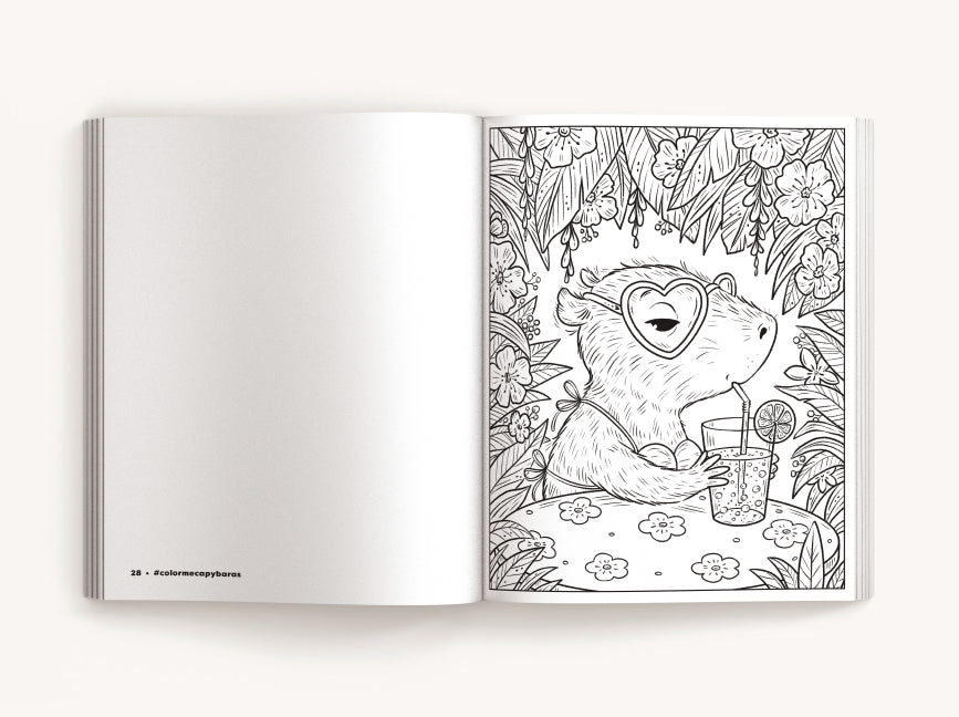 Color Me Capybaras: A Capy-tivating Coloring Book
