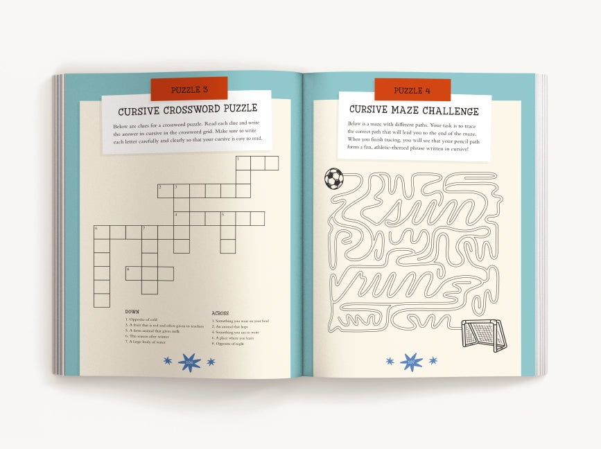The Beginner's Cursive Handwriting Workbook: Learn to Write Cursive with Wacky Jokes & Puzzles