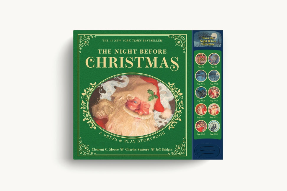 The Night Before Christmas Press & Play Storybook: The Classic Edition Hardcover Book Narrated by Jeff Bridges