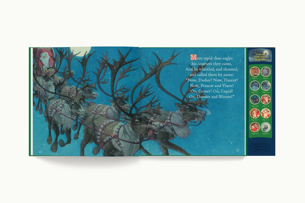 The Night Before Christmas Press & Play Storybook: The Classic Edition Hardcover Book Narrated by Jeff Bridges
