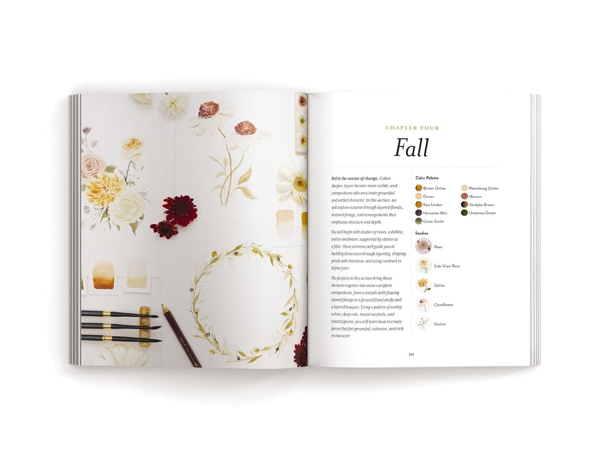 Flowers in Watercolor Workbook: Seasonal Painting Projects for Beginners