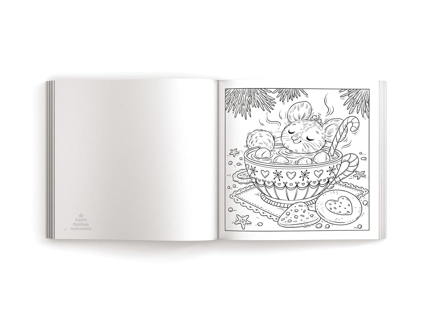 Cozy Kawaii Christmas: 50 Adorably Festive Coloring Pages