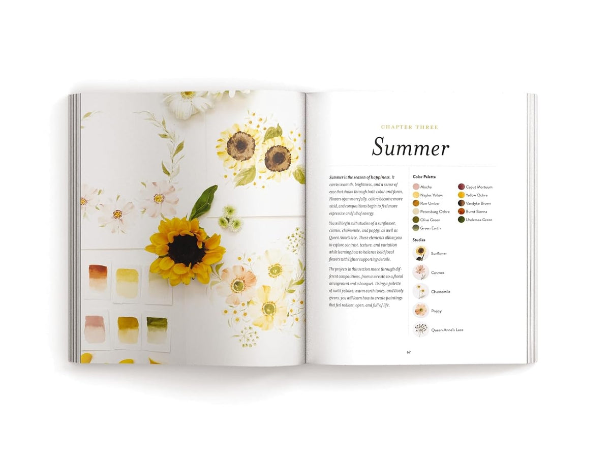 Flowers in Watercolor Workbook: Seasonal Painting Projects for Beginners