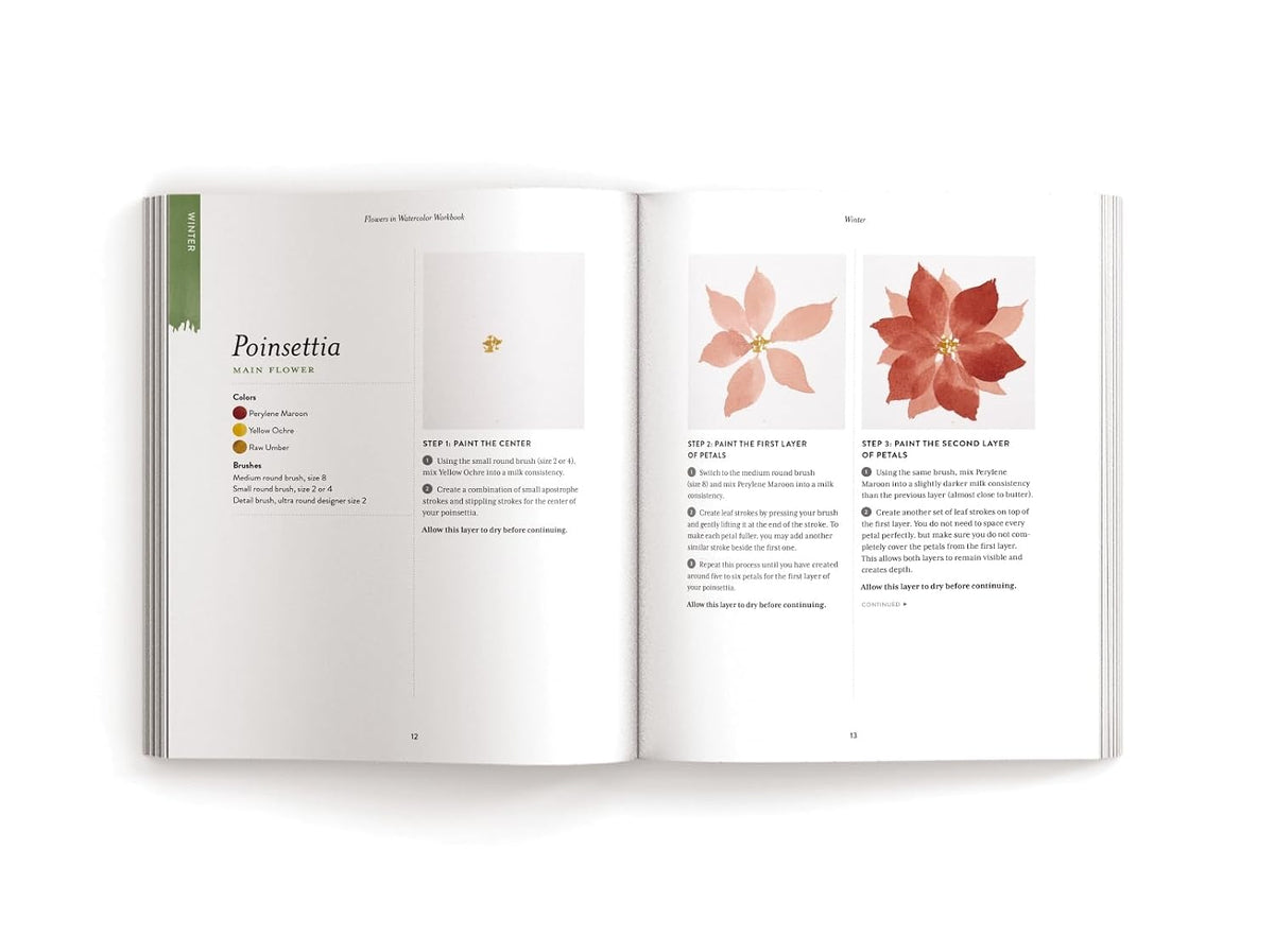 Flowers in Watercolor Workbook: Seasonal Painting Projects for Beginners