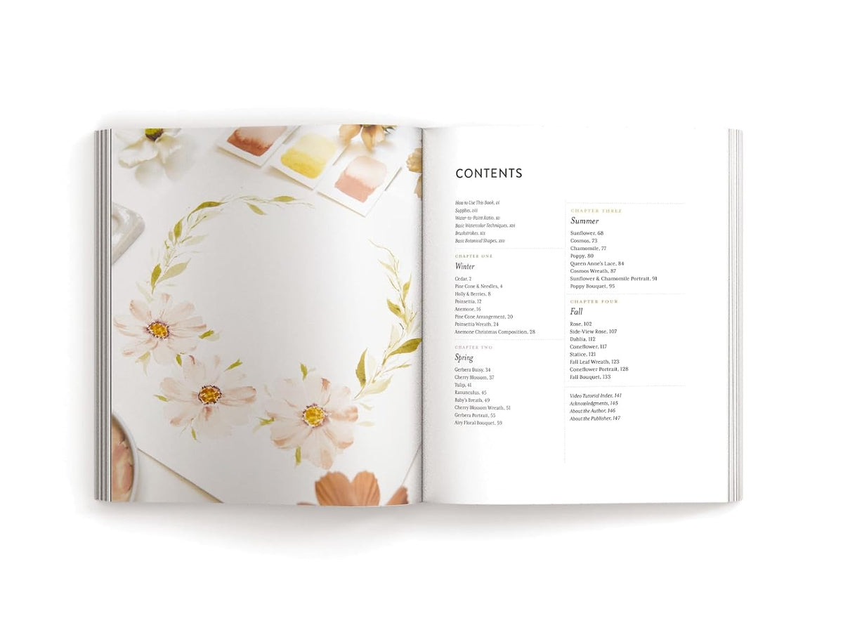 Flowers in Watercolor Workbook: Seasonal Painting Projects for Beginners
