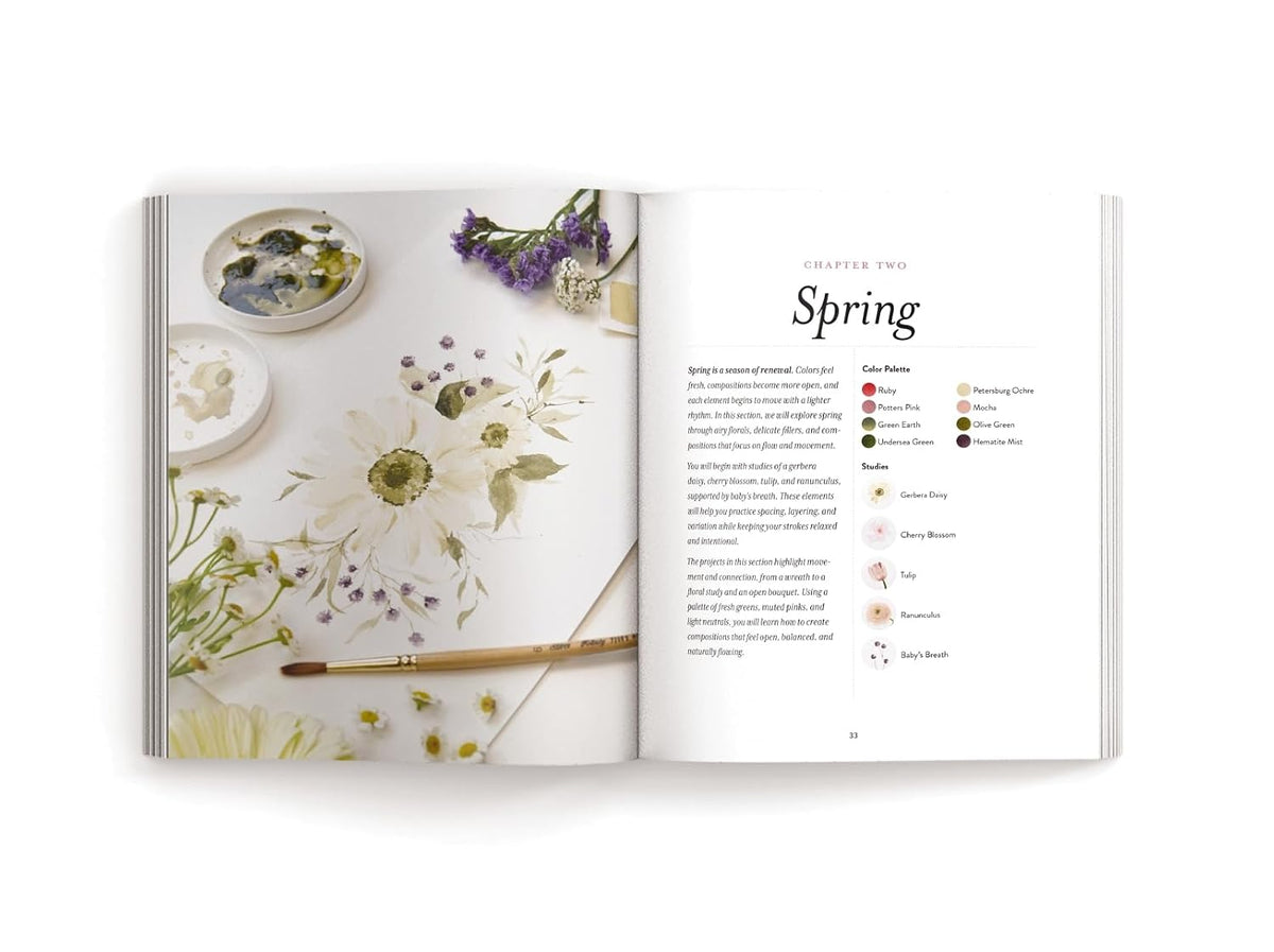 Flowers in Watercolor Workbook: Seasonal Painting Projects for Beginners