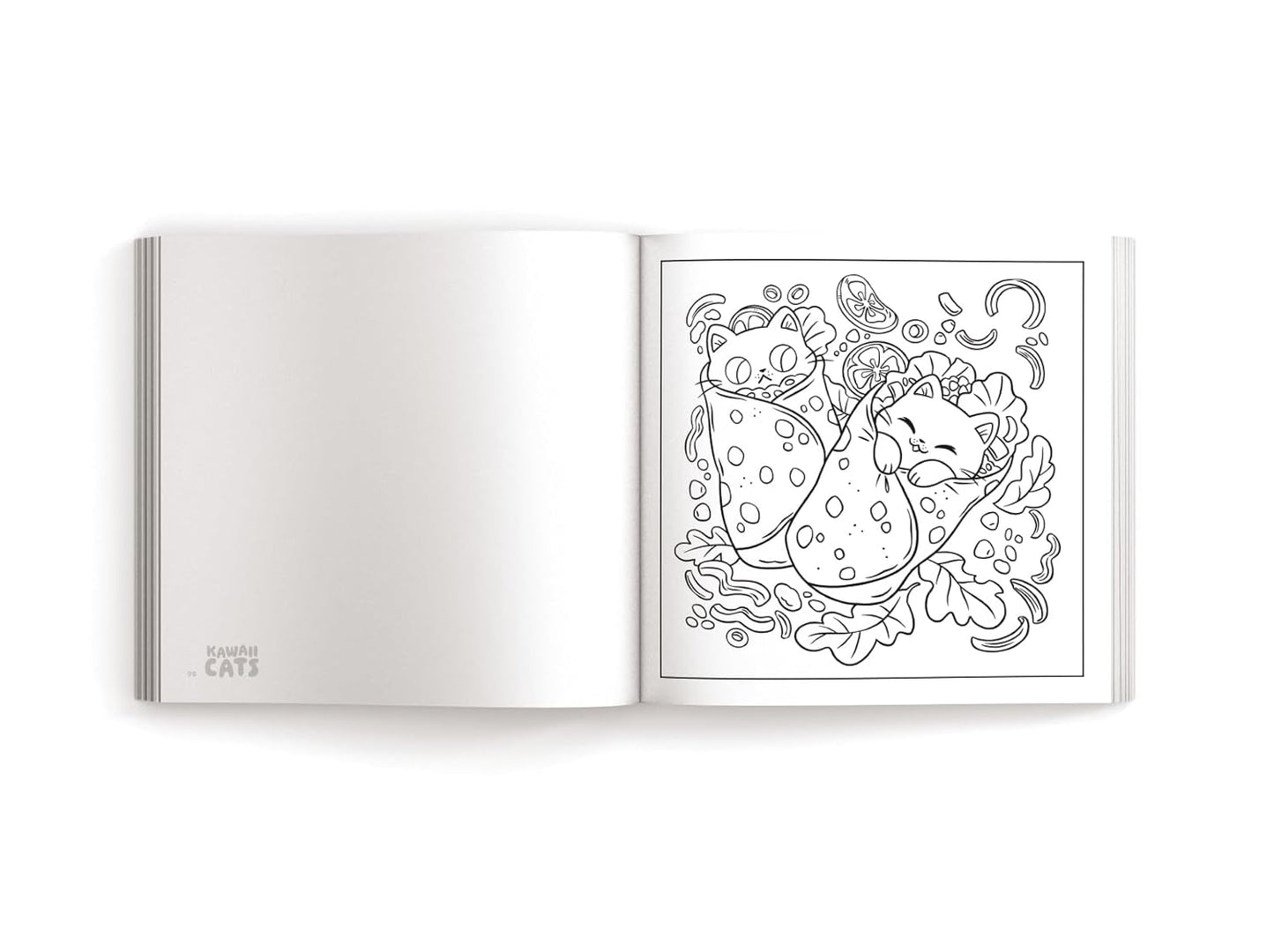 Kawaii Cats: 50 Purr-fectly Adorable Coloring Pages