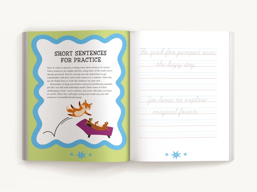 The Beginner's Cursive Handwriting Workbook: Learn to Write Cursive with Wacky Jokes & Puzzles