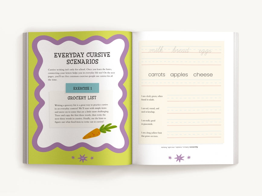 The Beginner's Cursive Handwriting Workbook: Learn to Write Cursive with Wacky Jokes & Puzzles